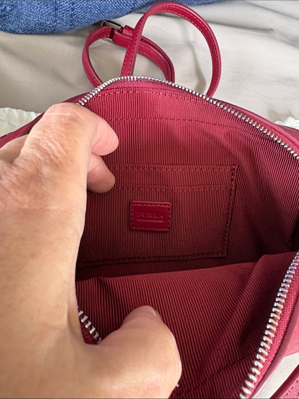 Furla Red Mini Quilted Leather Adjustable Crossbody Camera Bag With Dustbag - Picture 6 of 12